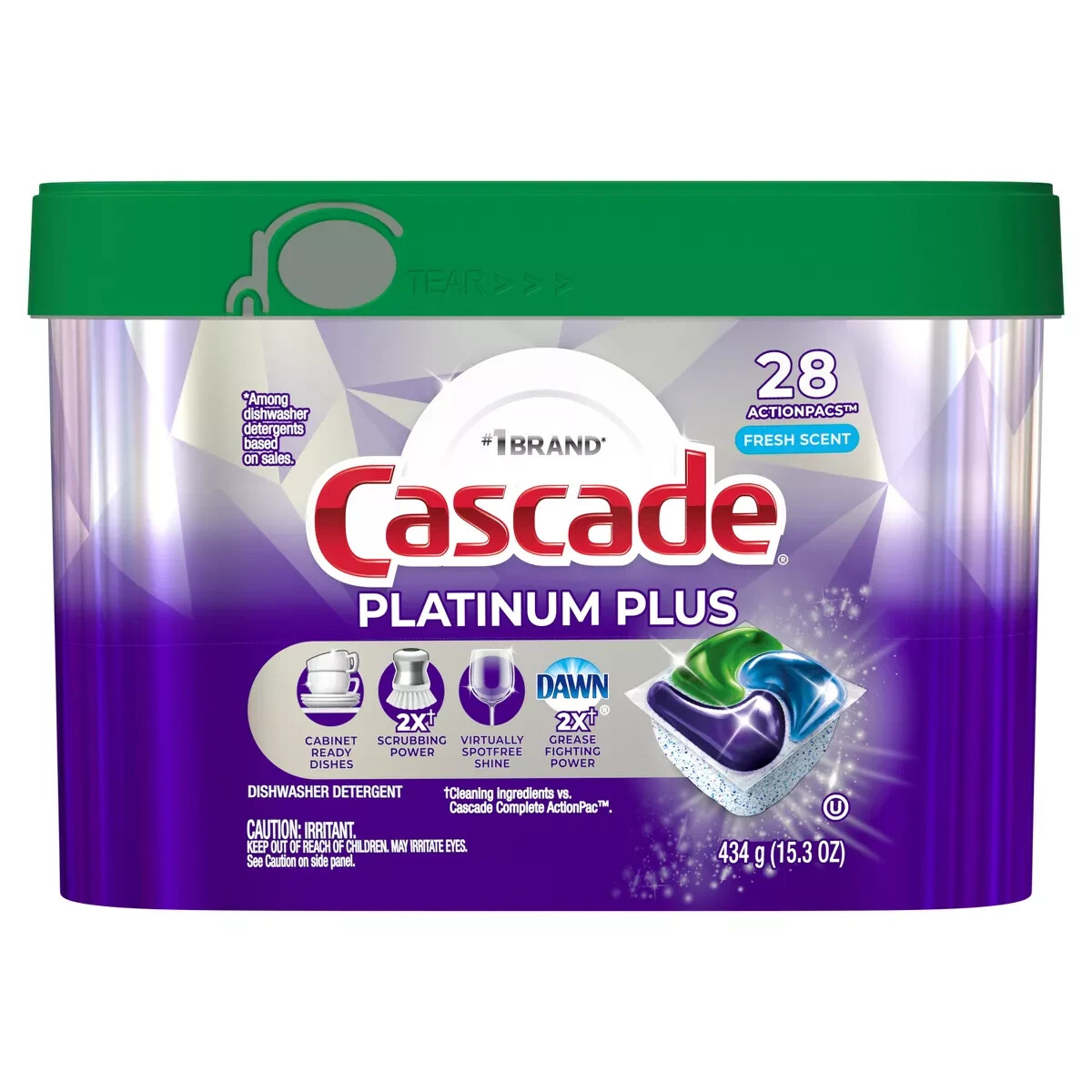 Cascade Fresh Platinum Plus Action Pacs Dishwasher Detergents 28pacs
