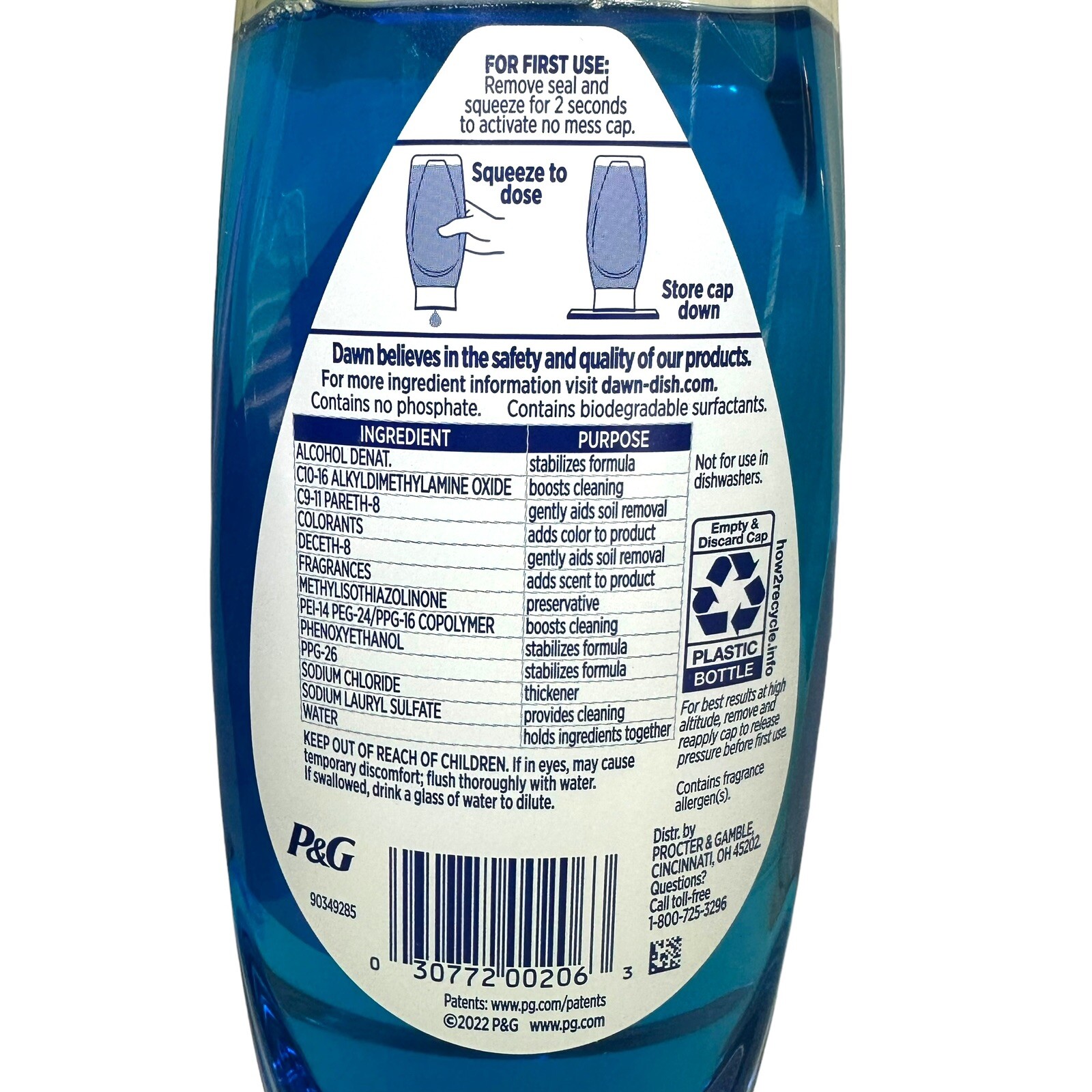 Dawn Ultra OLD SCENT Dishwashing Liquid EZ-Squeeze Bottle 14.7 fl oz, NEW