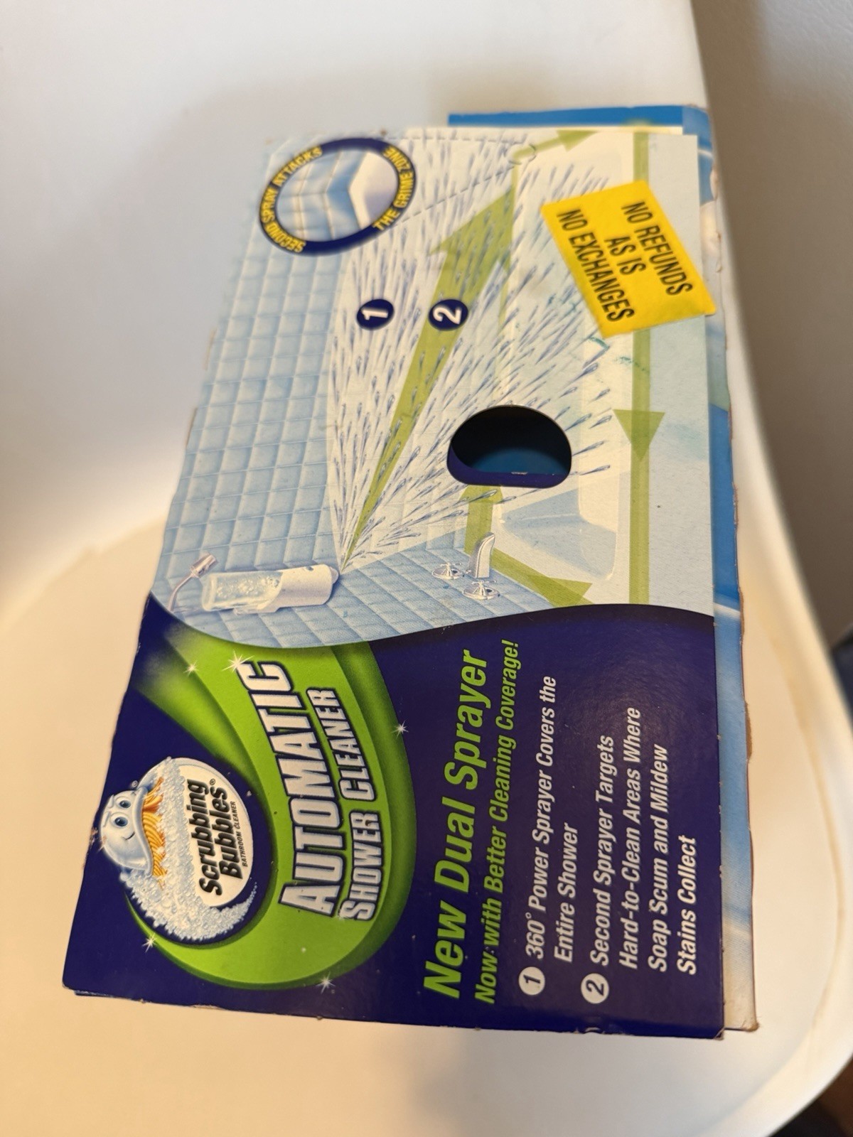 Scrubbing Bubbles Automatic Shower Cleaner Sealed One Button Dual Spray NEW