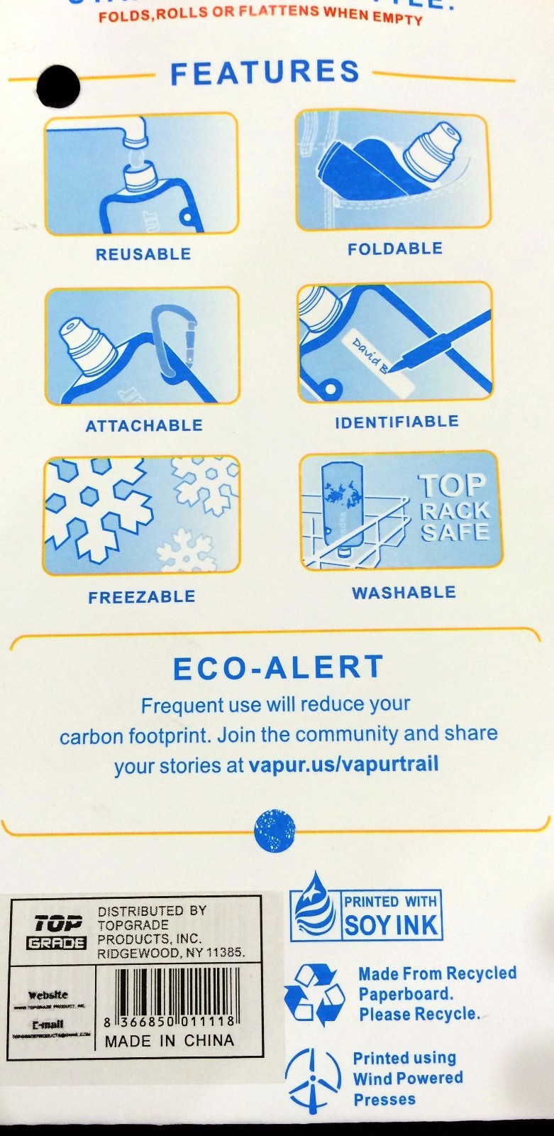 1/3/6 pcs BPA FREE Plastic Foldable Standable Water Bottle Travel Collapsible