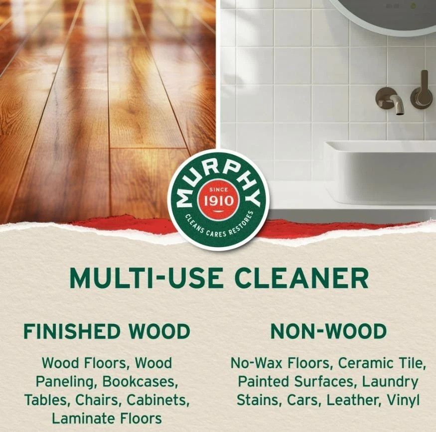 Murphy Oil Soap Cleaning Spray, Wood Cleaner, No-Rinse Floor Cleaner, Orange Sce