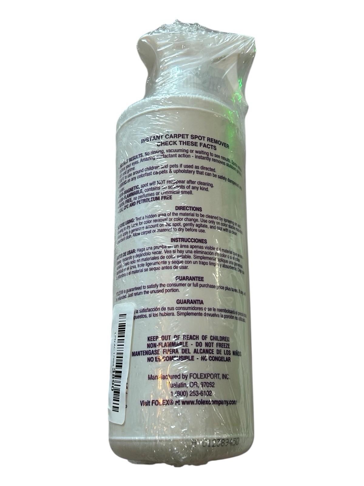 FOLEX Instant Carpet Spot Remover – 1 Quart Spray Bottle – Removes Ink, Wine +