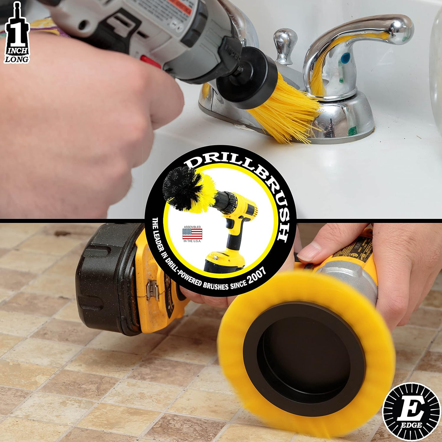 Tile and Grout Cleaning Drill Brush Set – 3 Pack Drill Brush Power Scrubber Clea