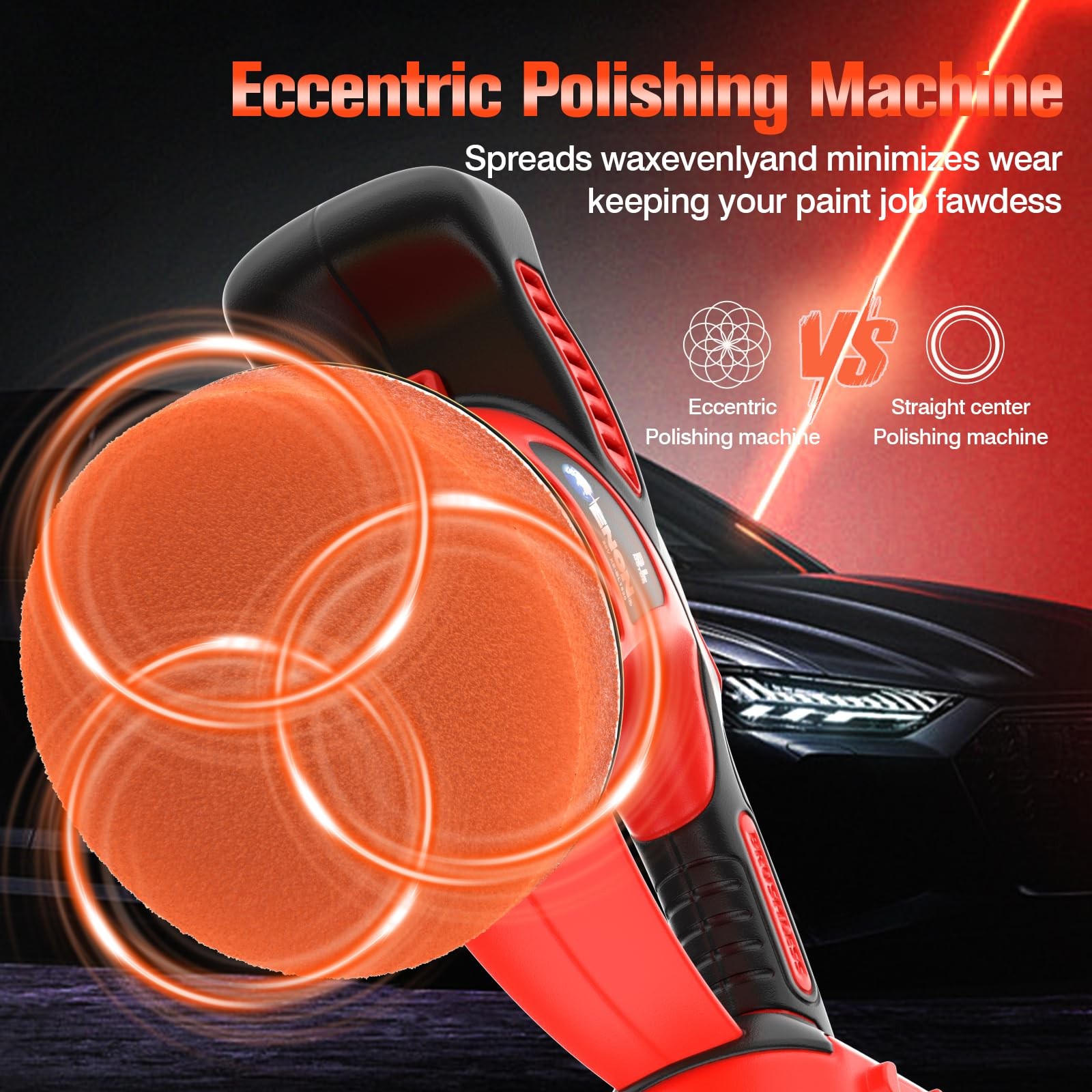 Cordless Car Buffer Polisher Kit（2X 2000mAh 12V Batteries&34 PCS Attachments）…