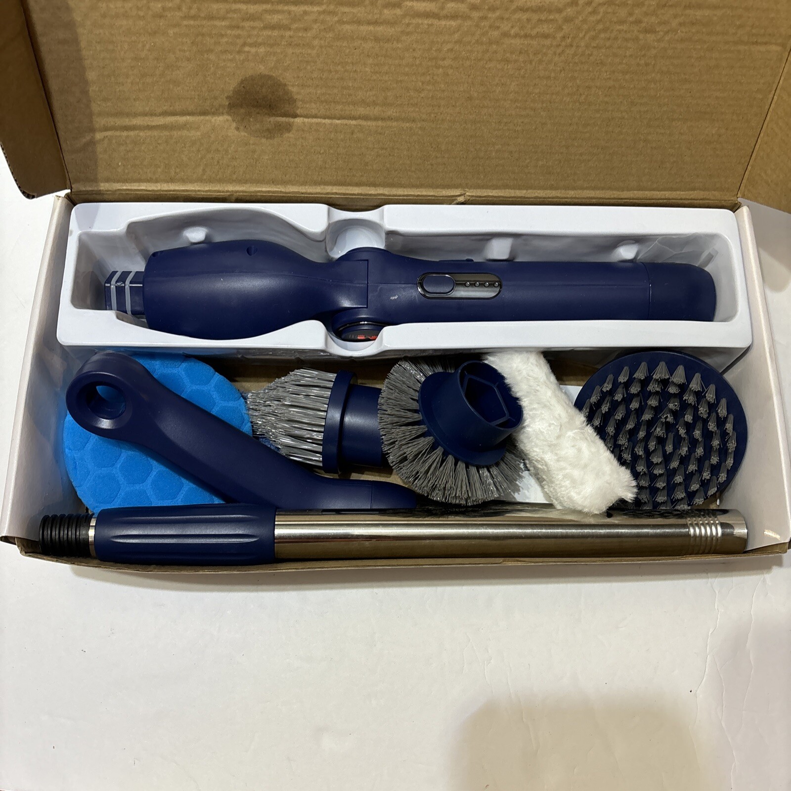 Electric Spin Scrubber Cleaning Brush Leebein YMG-818 With Replaceable Heads New