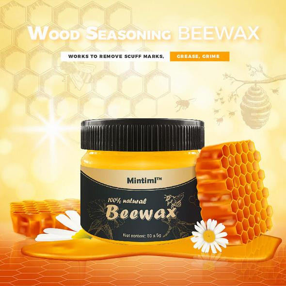 Beeswax Polish Conditioner for Wood Furniture Restorer Wood Wax with Sponges