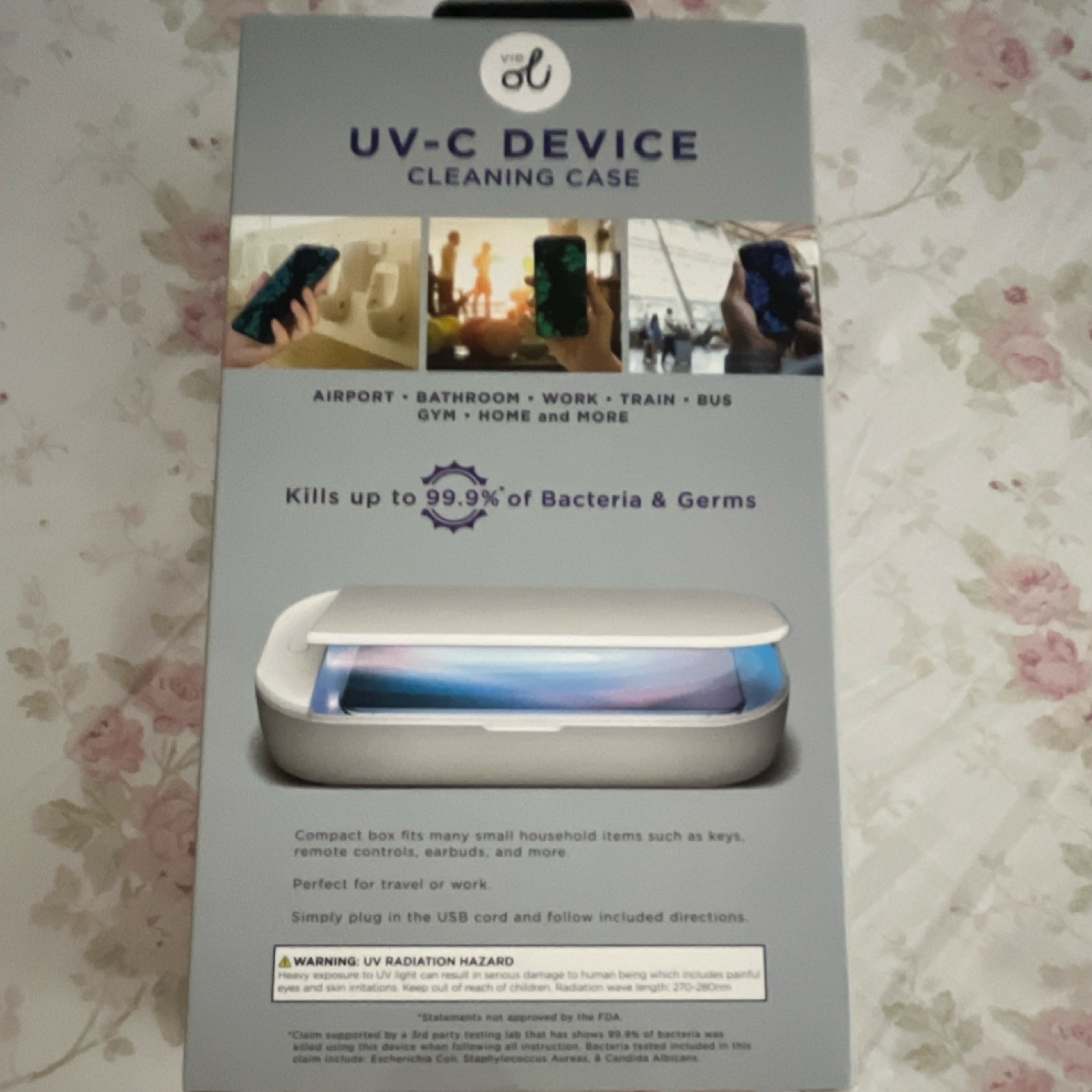 Vibeol UV-C Light Technology Cleaning Case for Electronics, Scent Free