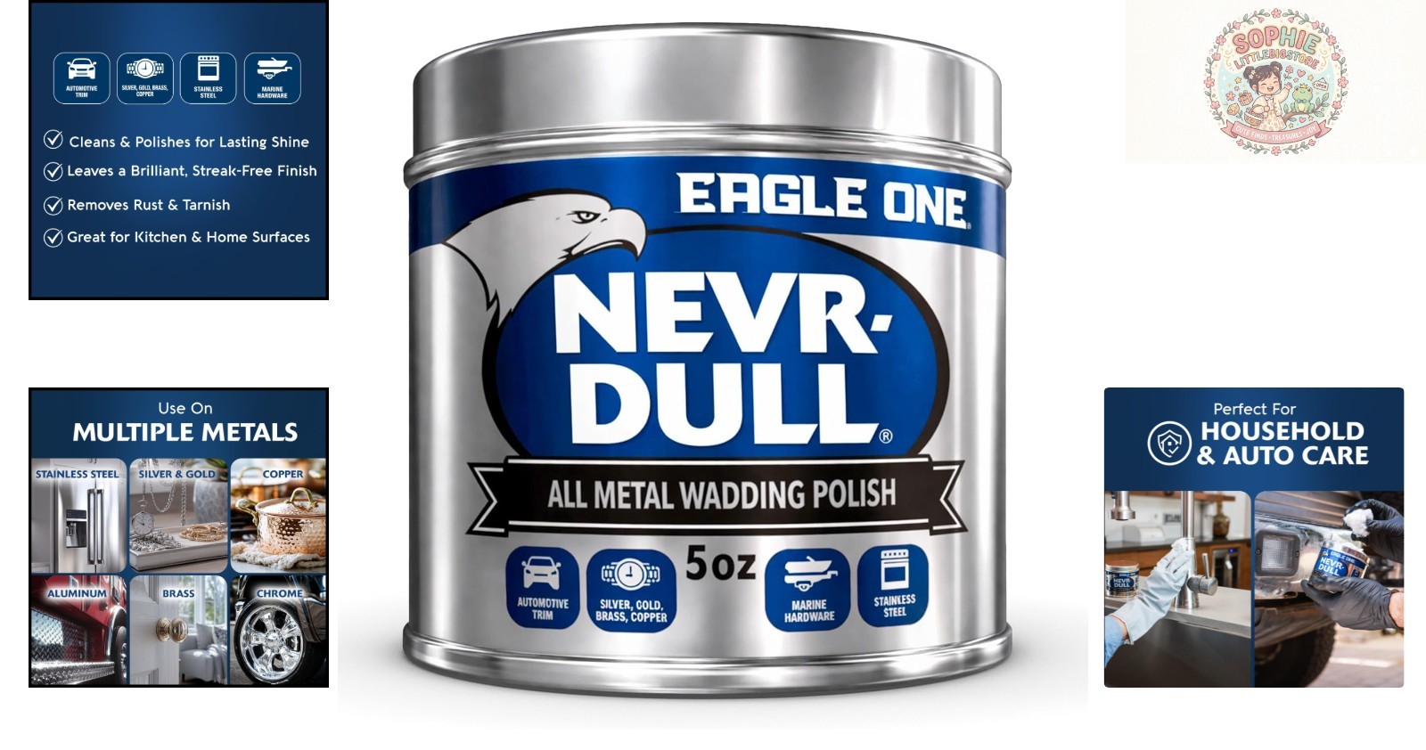 Restorative 5 oz Nevr Dull All Metal Wadding Polish for Indoor & Outdoor Use