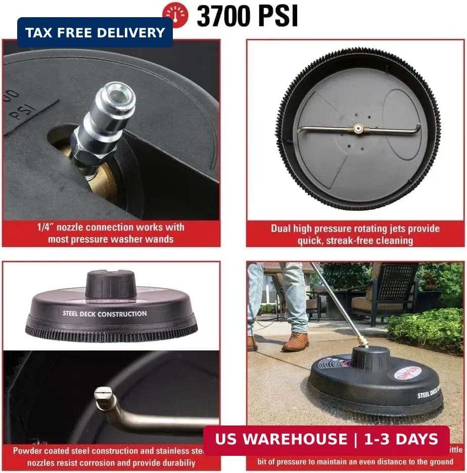 Simpson Cleaning Universal 15″ Steel Pressure Washer Surface Cleaner for Cold Wa