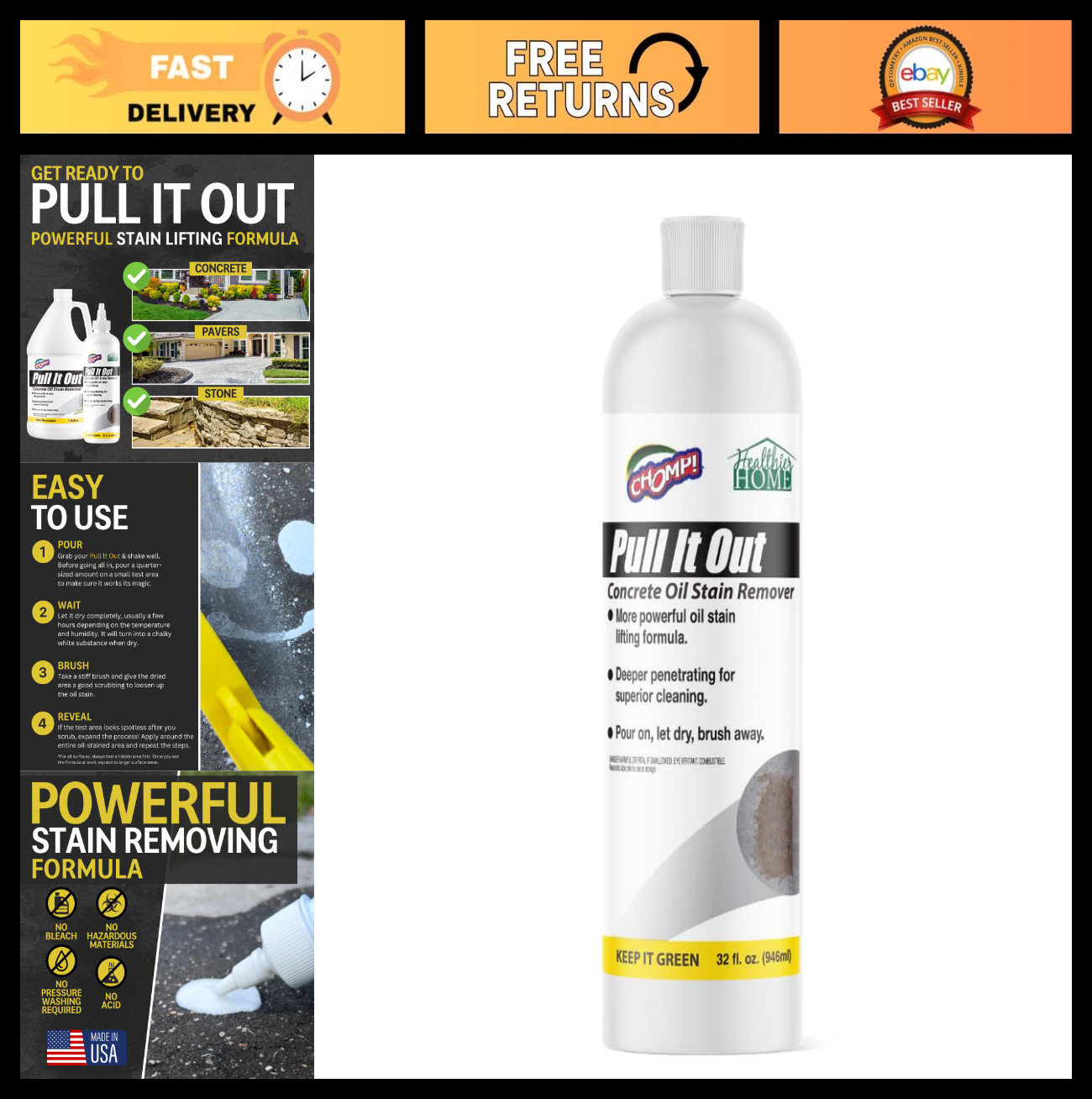 Powerful Concrete Oil Stain Remover – Cleans Oils & Greases from Garage Floors 3