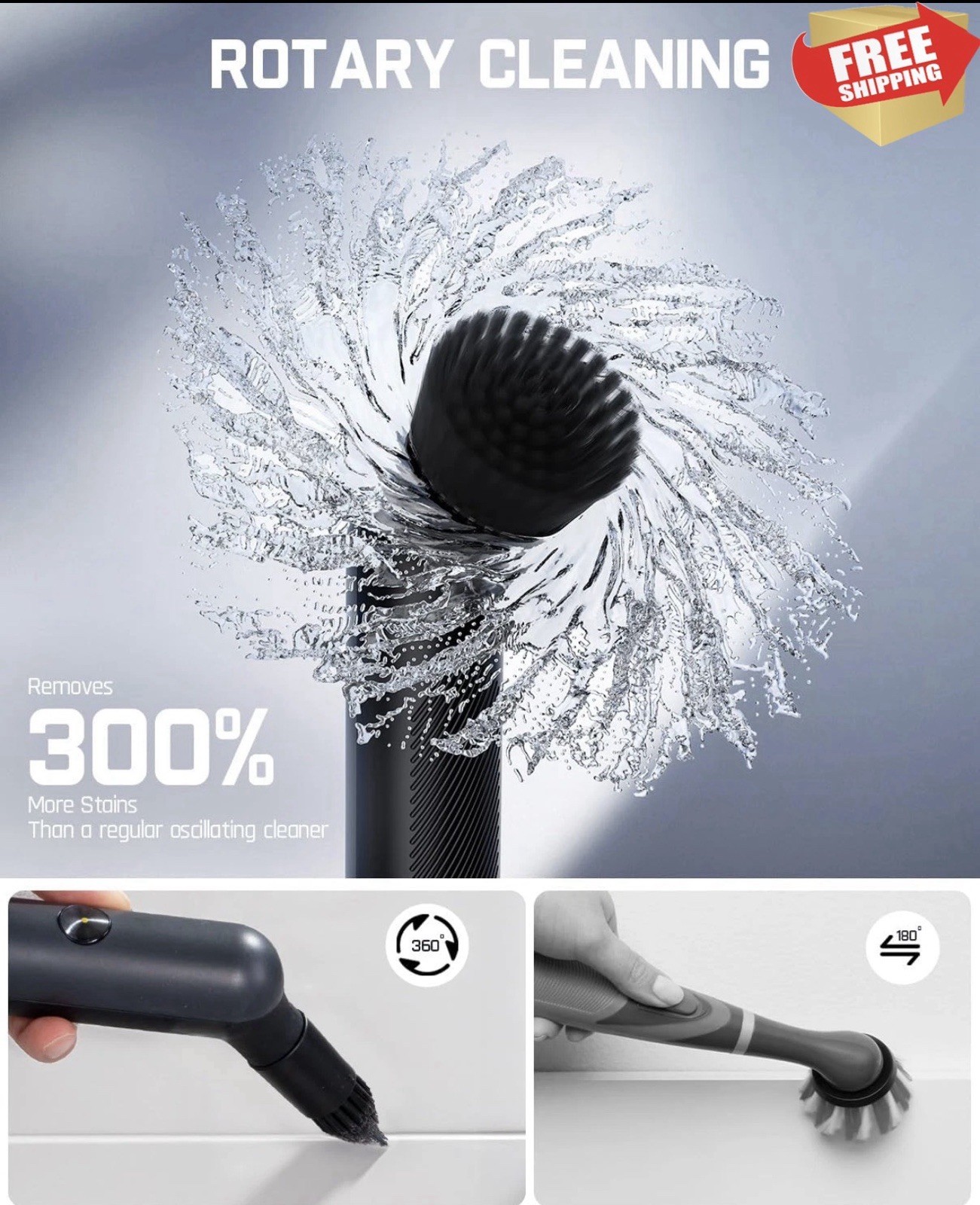 Fanttik G9 Nano Electric Spin Scrubber, Cordless Power Grout Brush, Type-C Fast