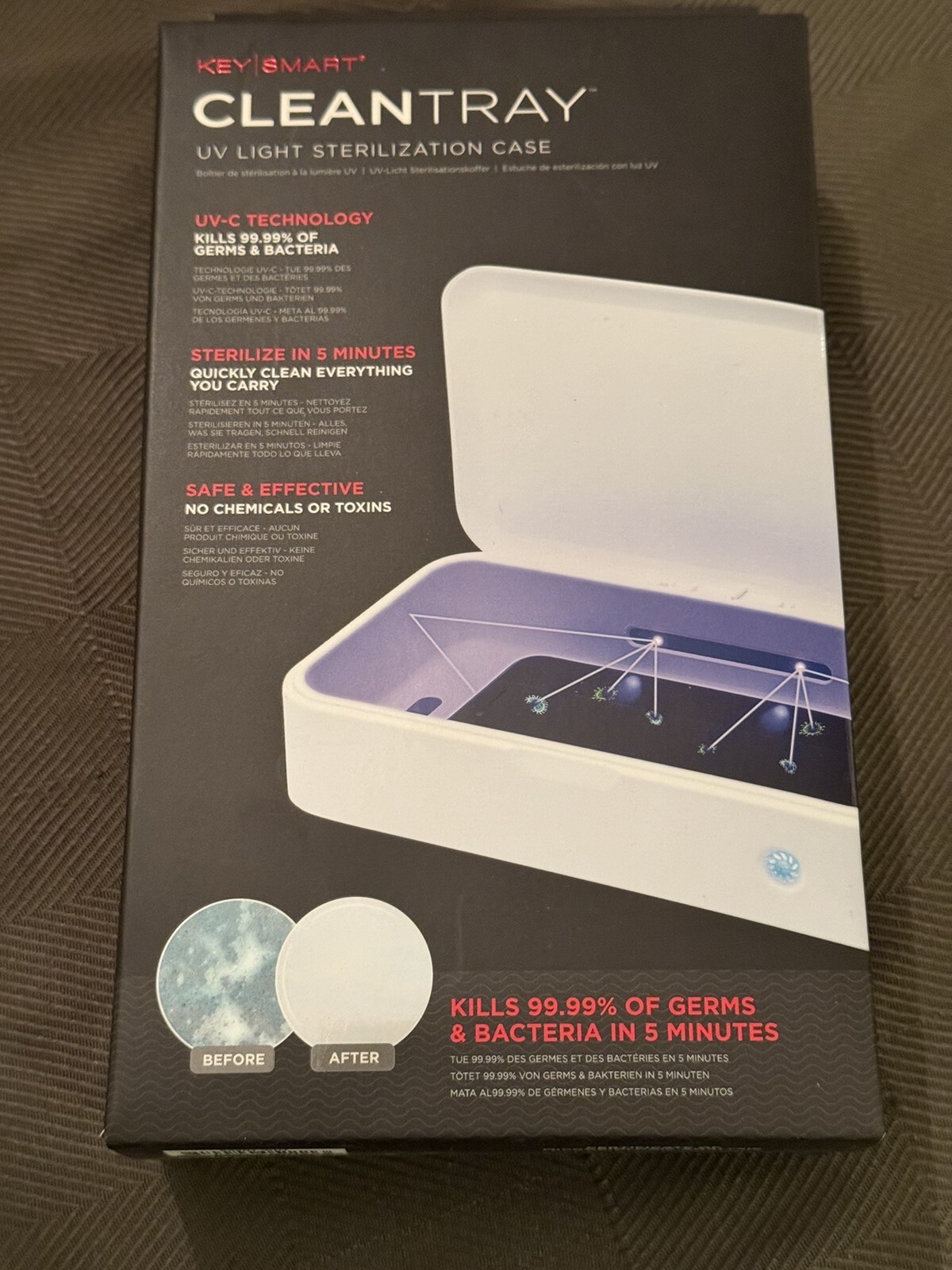 Keysmart CleanTray UV Light Sterilization Case Brand New NIB