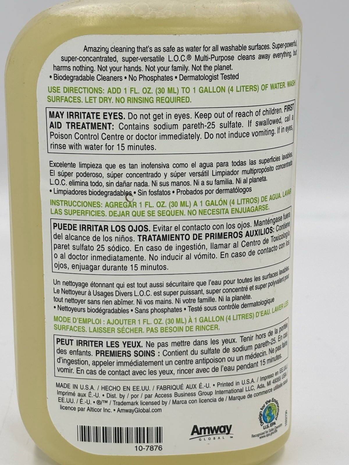 New Amway Legacy of Clean LOC Multi-purpose Cleaner 33.8 Oz.