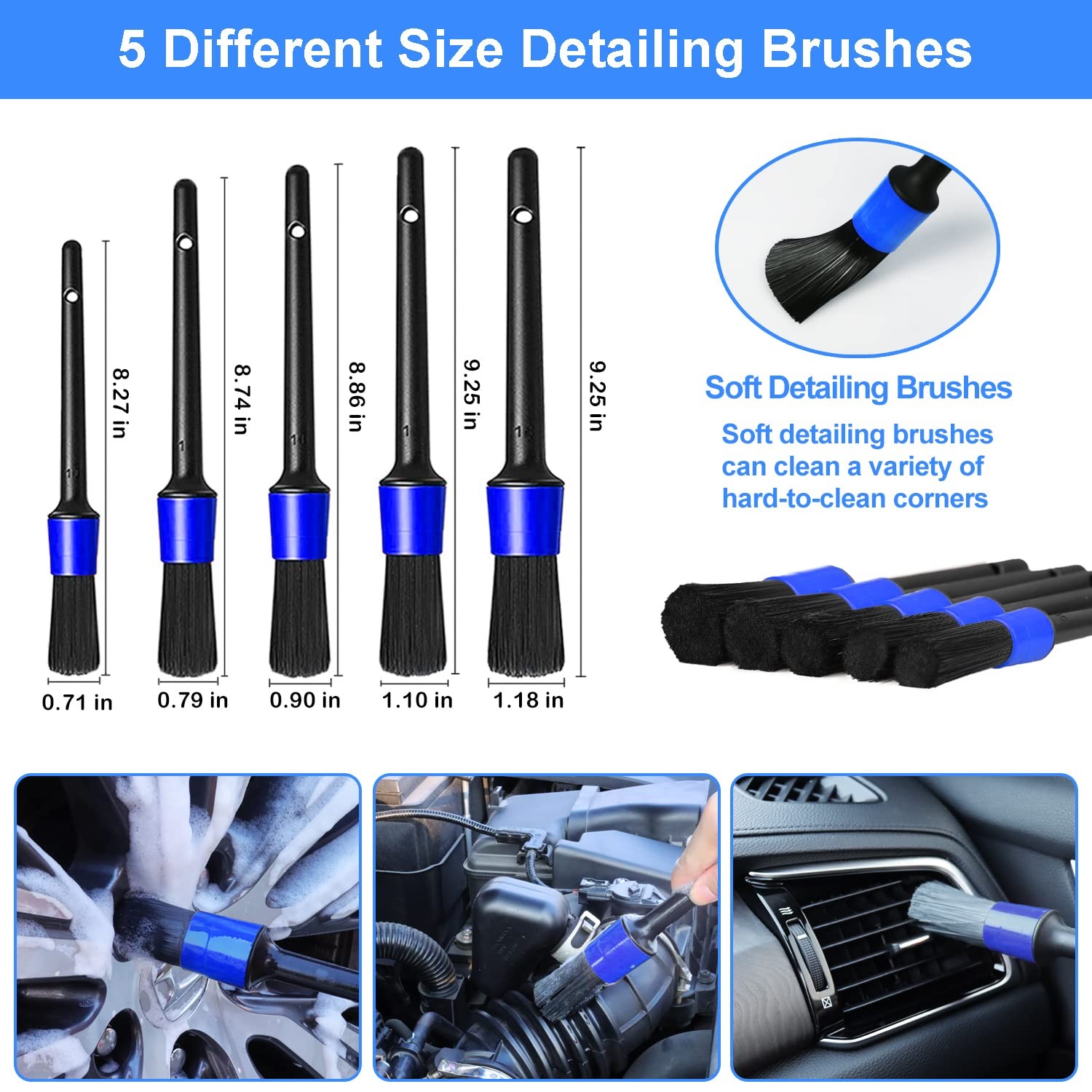 62” Car Wash Brush Kit – Mitt, Mop, Sponge & Long Handle, Scratch-Free Cheni…