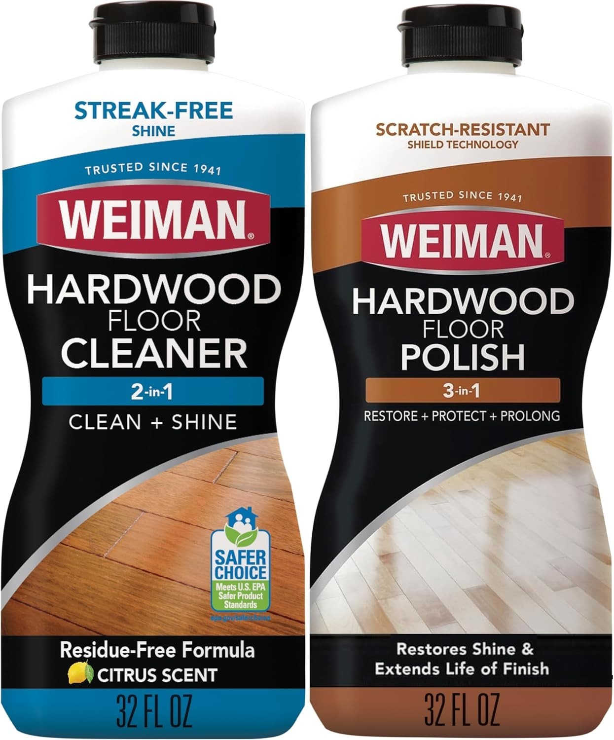 Hardwood Floor Cleaner and Polish Restorer Combo – 2 Pack – High-Traffic Hard…