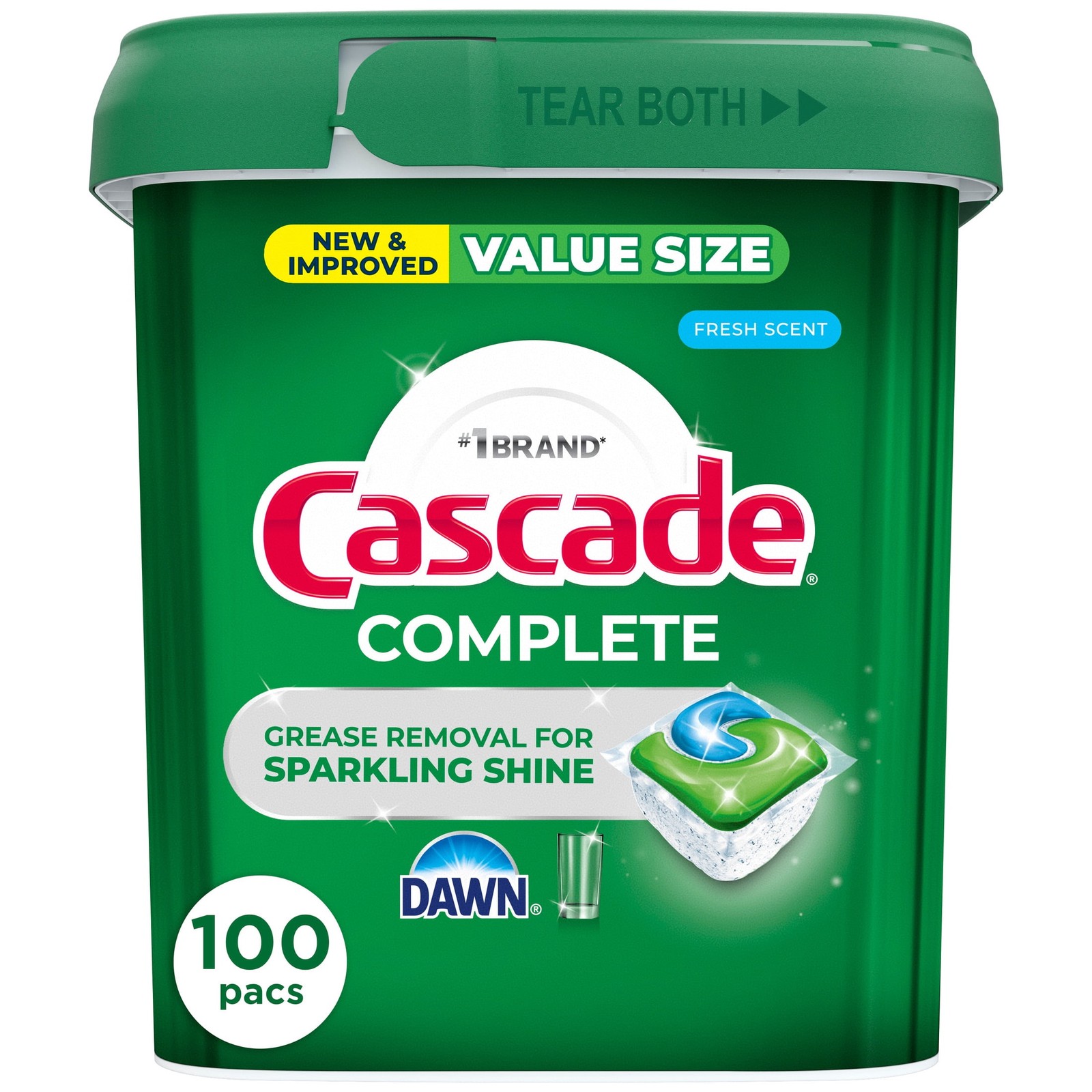 Complete Action Pacs Dishwasher Detergent Fresh 100 Count