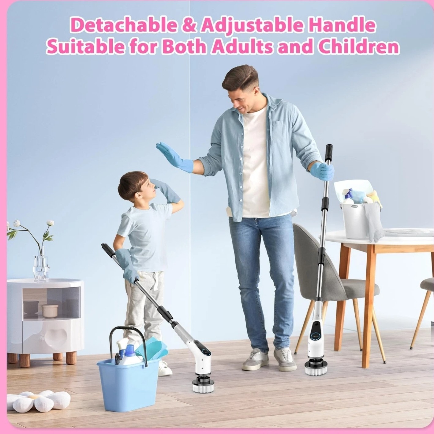 Dovety Electric Spin Scrubber Cordless Cleaning Brush Shower Scrubber, 9 in 1