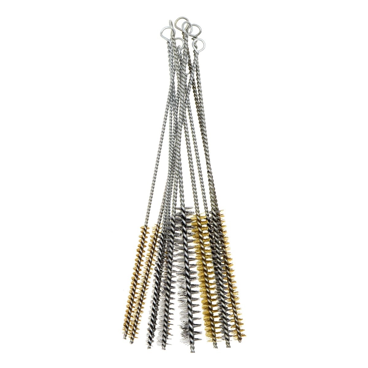 12Pcs Tube Brush Kit Stainless Steel/Brass Round Wire Pipe Cleaner Long-Handl…