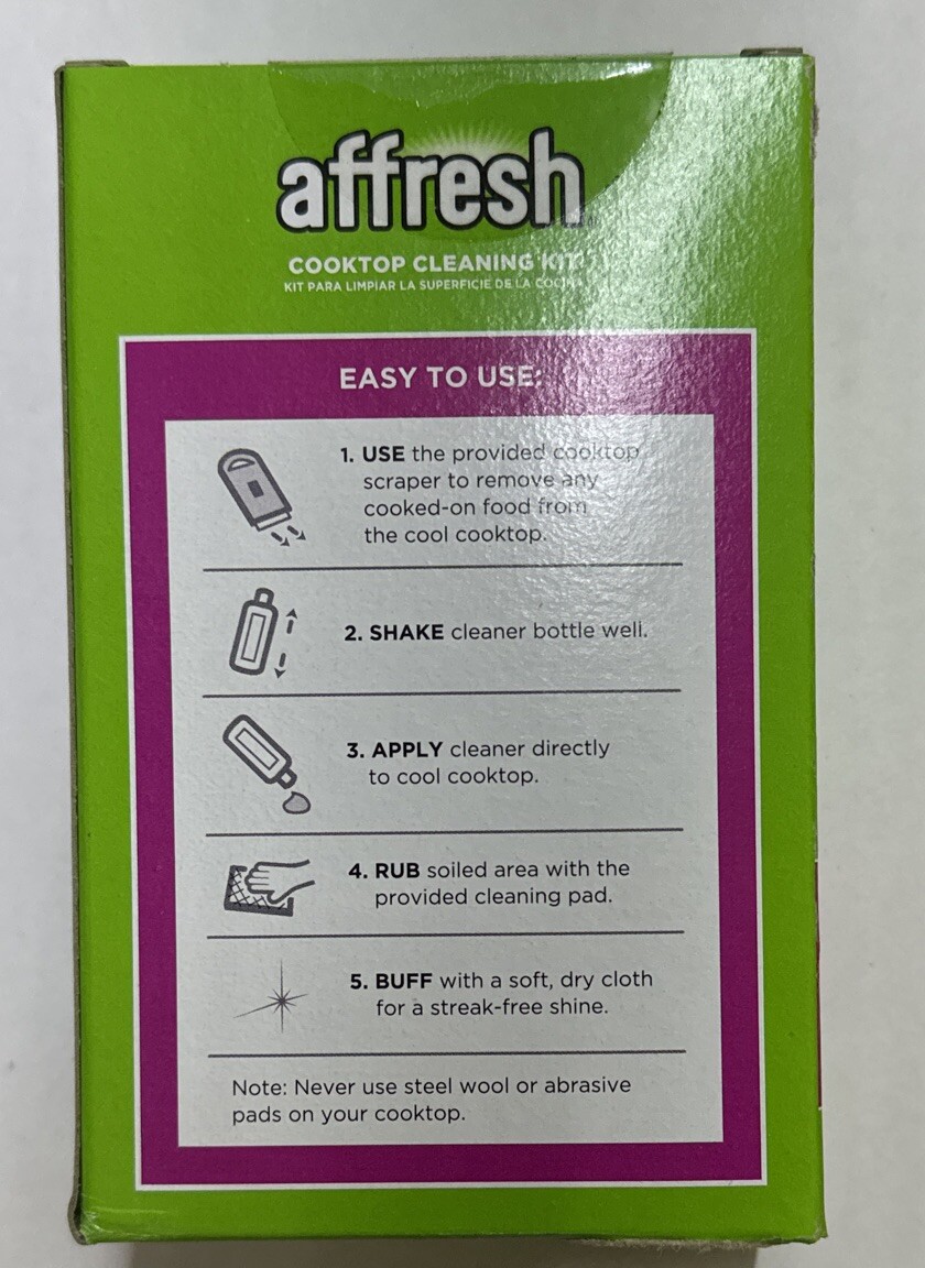 Affresh W11042470 Cleaning Kit (Cooktop Cleaner Scraper and Scrub Pads) Useful