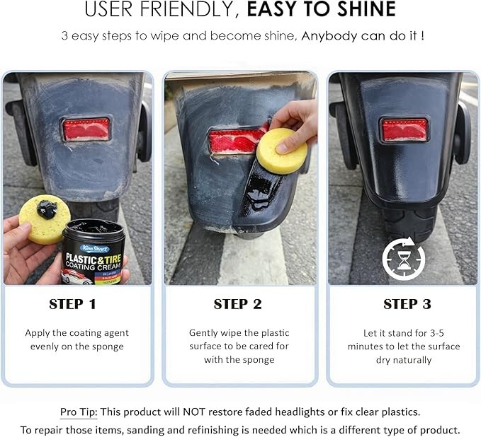 Black Trim Restorer, Plastic Restorer for Cars Restore Faded Bumpers, Plasti…