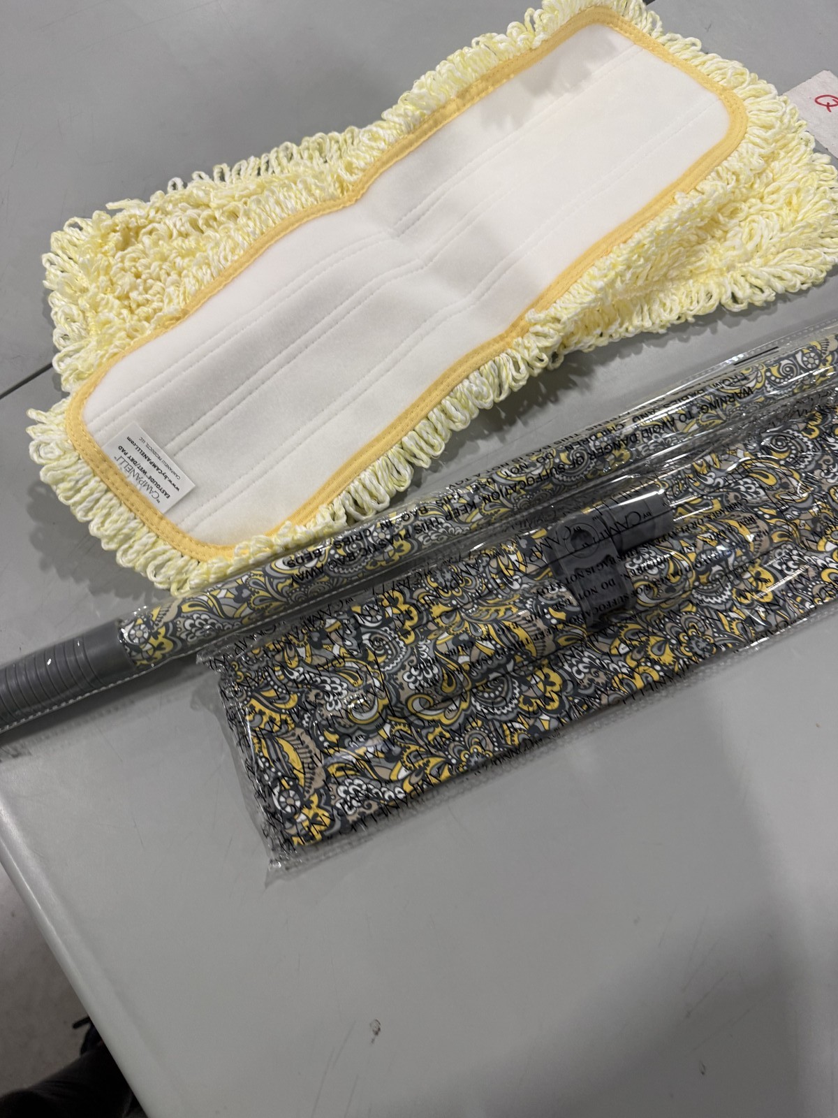 YELLOW/BLACK FLORAL PAISLEY – CAMPANELLI EASYGLIDE MICROFIBER WET & DRY MOP SET