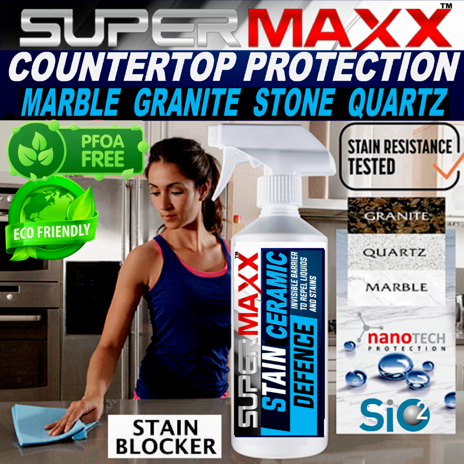 ALL SURFACE STAINLESS STEEL CLEANER GRANITE STONE TILE MARBLE COUNTERTOP SEALER