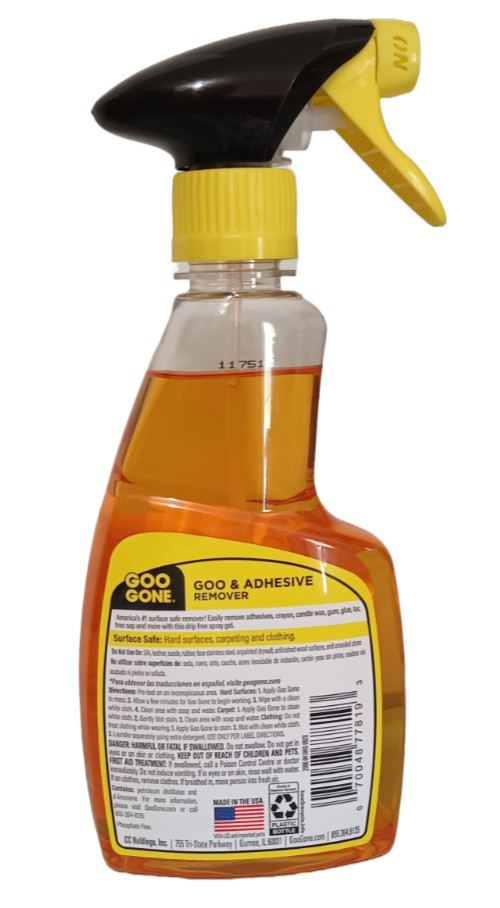 Goo Gone Liquid Gel Spray Adhesive Remover Pack Of 2 bottles 12 fl oz each