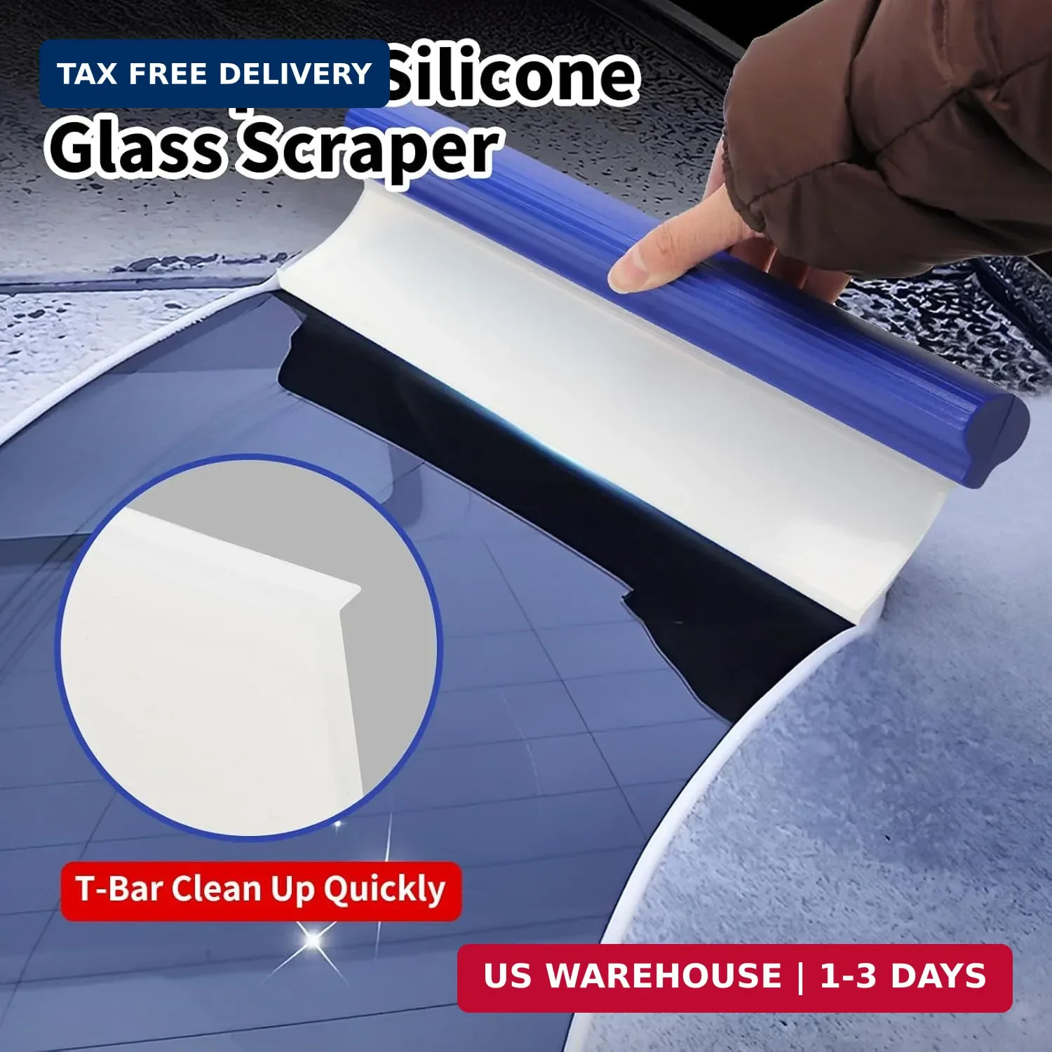 2 Pack 12inch car Squeegee,Silicone Squeegee,car Window Squeegee,Flexible T-Bar