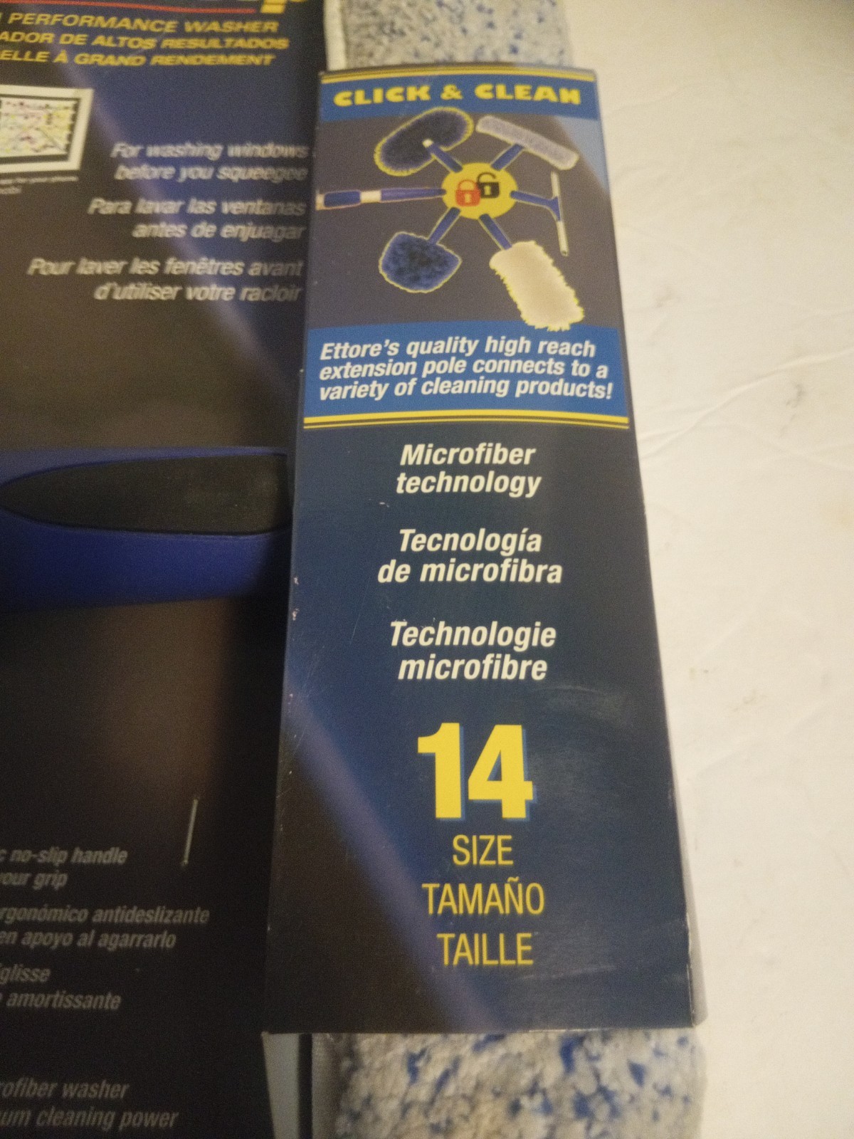 Ettore Pro Grip Window Washer Scrubber – 14″ With Plastic Handle Brand New