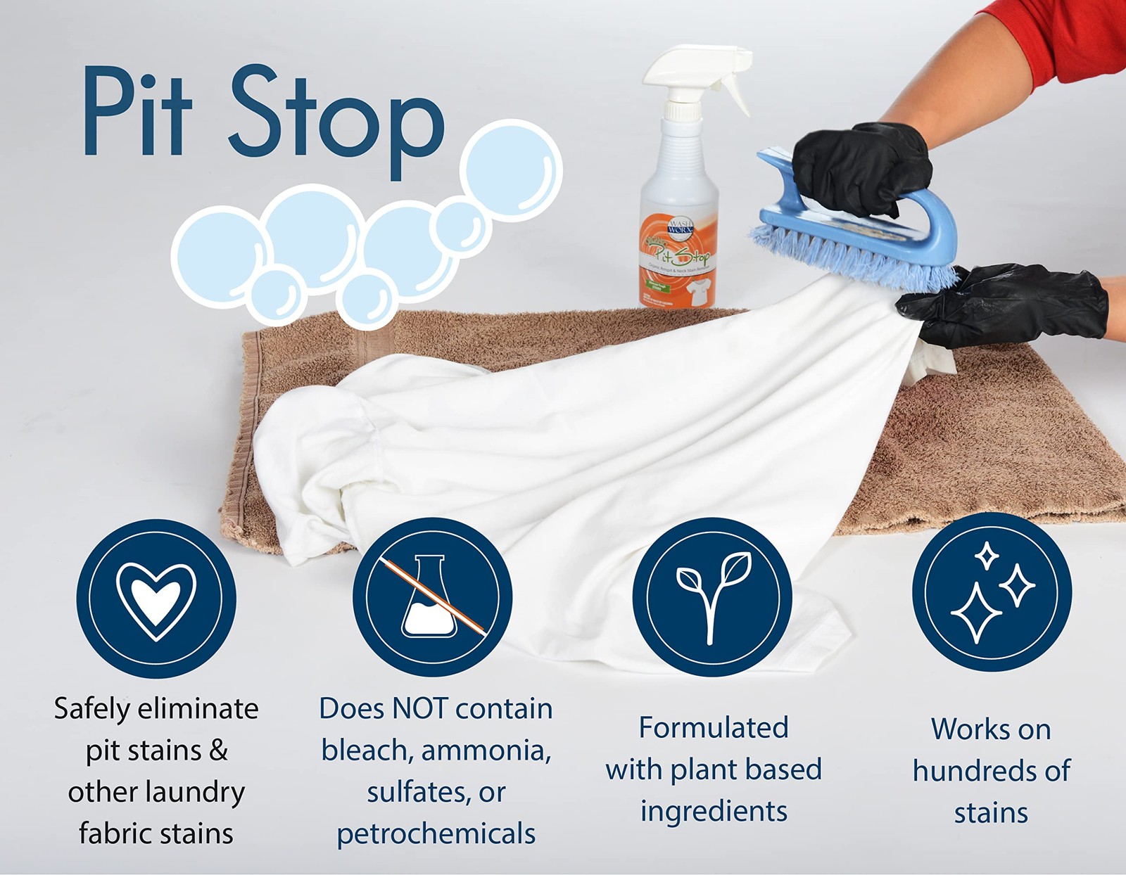 Pit Stop, Sweat Stain & Deodorant (Antiperspirant) Armpit Stain Remove