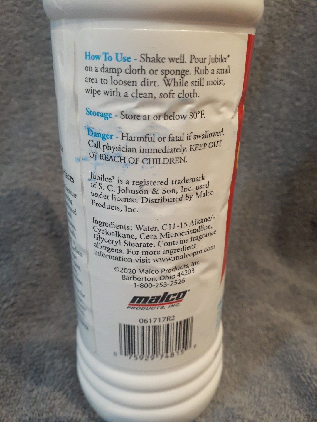 New Jubilee Kitchen Wax 15 oz Cleans Appliance Ceramic Tile Enamel Wood Bathroom