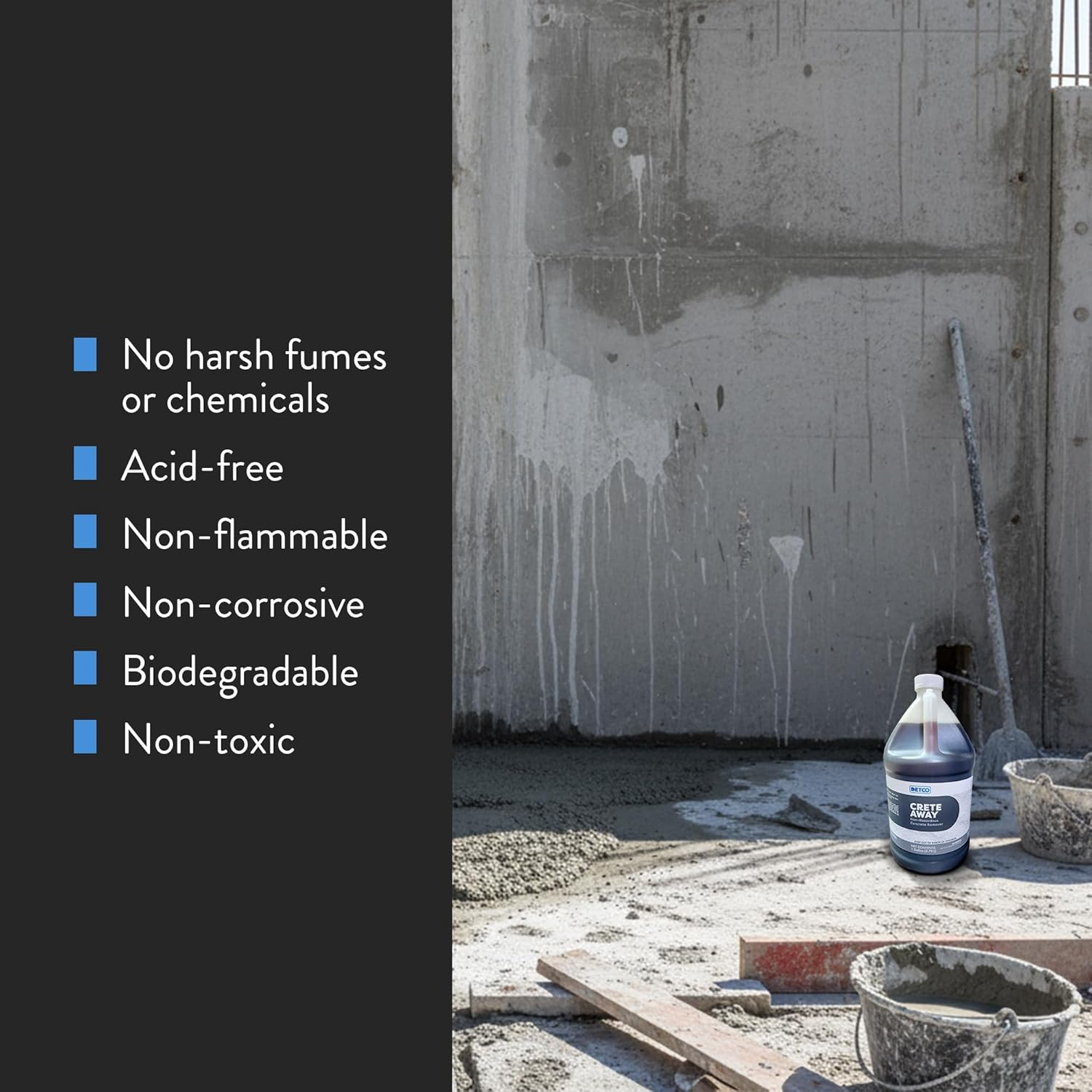 Crete Away Concrete Remover & Dissolver – Non Toxic, Biodegradable, Acid Free Ce
