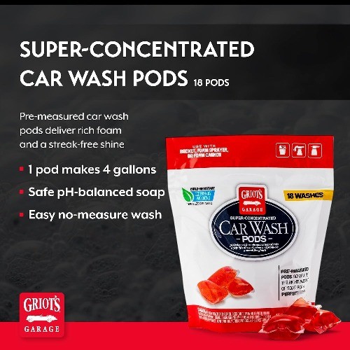 Super-Concentrated Car Wash Pods 18pc – Easy to Use PH Neutral Concentrated Pod