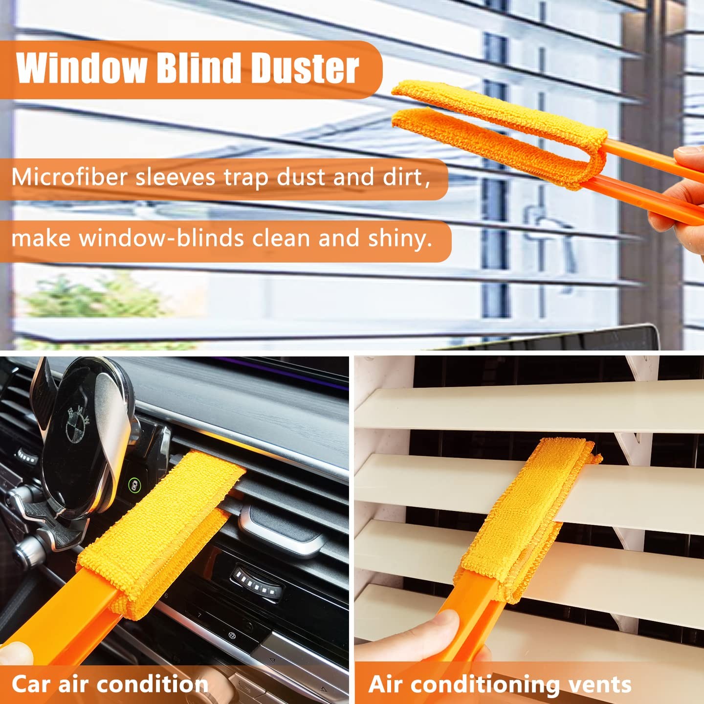 4 Pack Blinds – Window Blinds Cleaner with 4 Microfiber Sleeves, Cleaning Tools