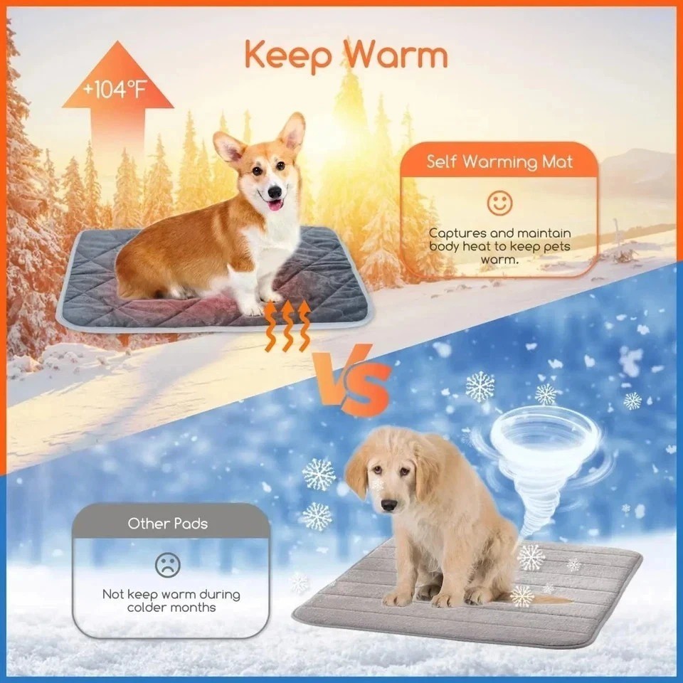 Pet Thermal Mat Self Warming Heating Hot Pad Mat for Pets Cat Dog Bed