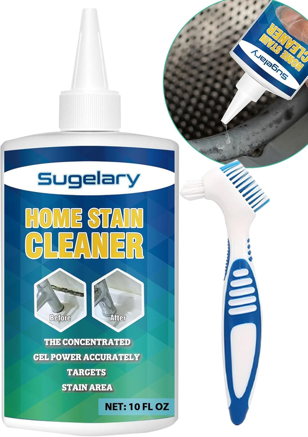 Mold Stain Cleaner Gel, 10 Fl Oz Multi Home Stain Cleaning Gel for Washing Machi