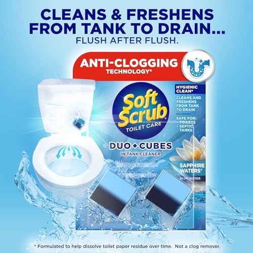 In-Tank Toilet Cleaner DuoCubes, 2ct Sapphire Waters, 7 Pack – Powerful Odor Con