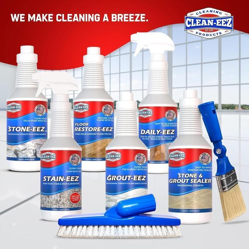 Grout Sealer Brush Combo Heavy Duty Protection Tile Shower Kitchen Bathroom 32oz
