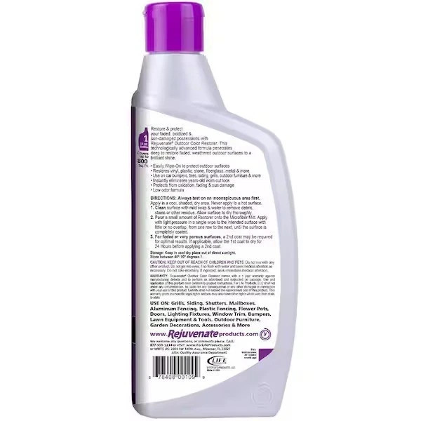 Rejuvenate Outdoor Color Restorer 16 oz Renew Protect Patio Furniture Plastic