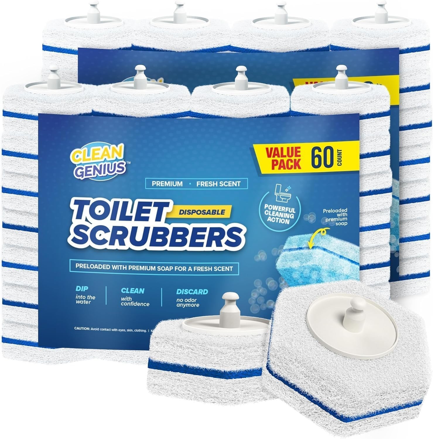 Disposable Toilet Cleaning Pads, 60 Count
