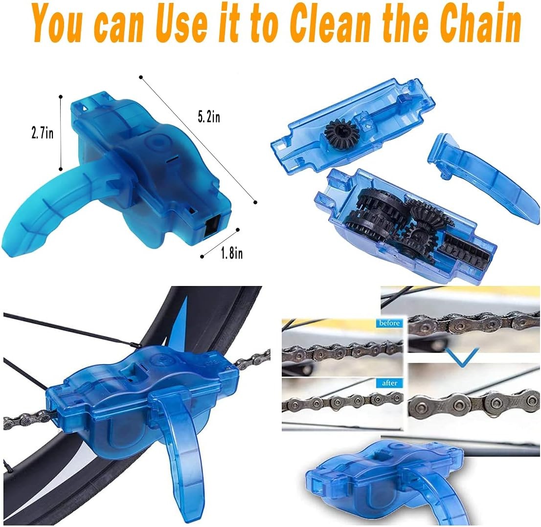 10pcs Bike Cleaning Kit, Bicycle Clean Brush Tool Including Chain Cleaner for…