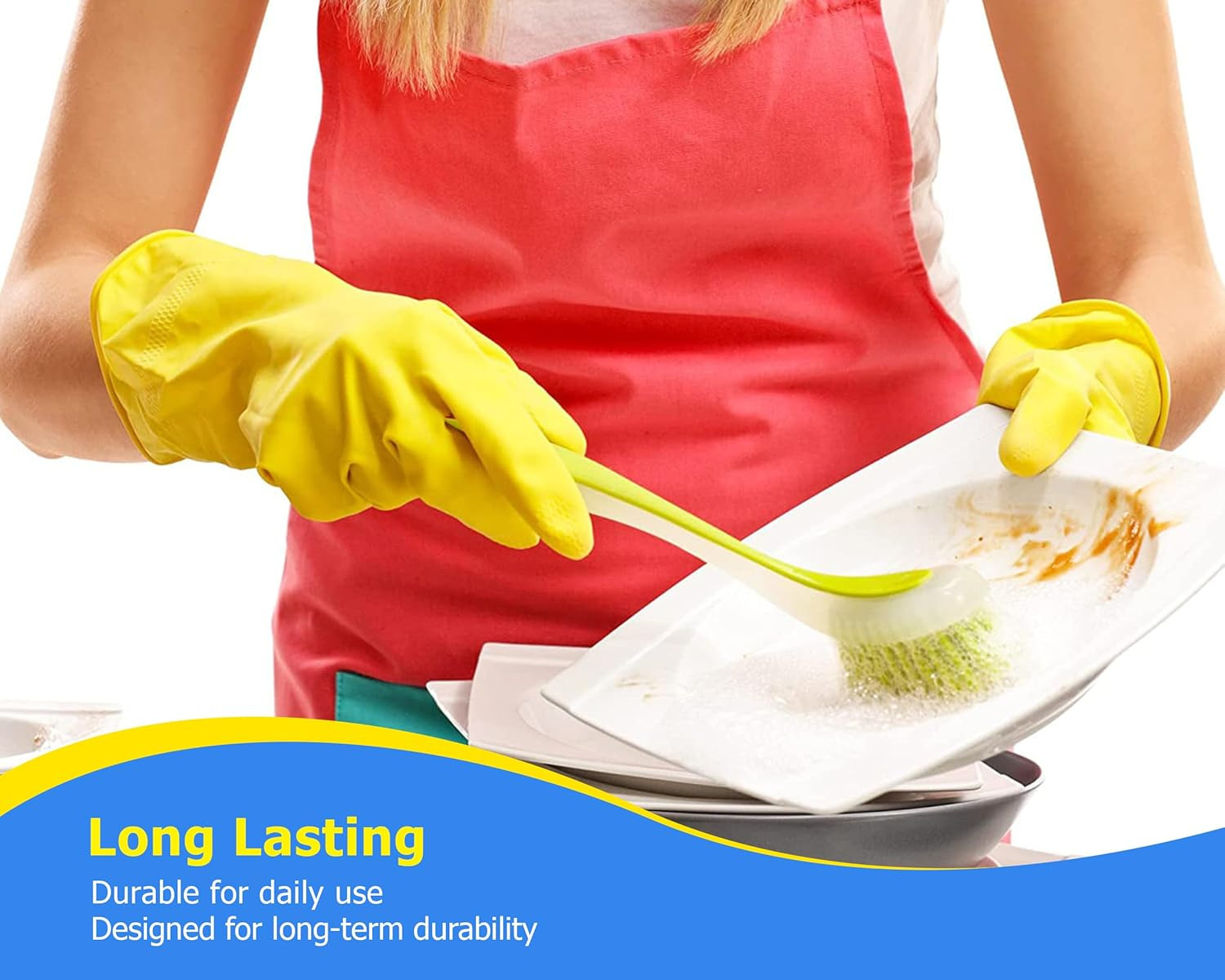 Plastic Long Handled Scrubbing Suction Cup, Durable Bristles,Dish Washing Brush.