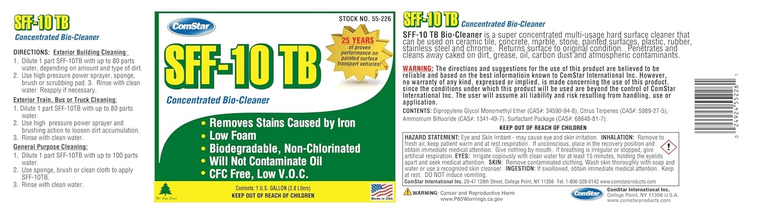 ComStar SFF-10 TB 1 Gal Exterior Cleaner & Iron Stain Remover for Trains & Buses
