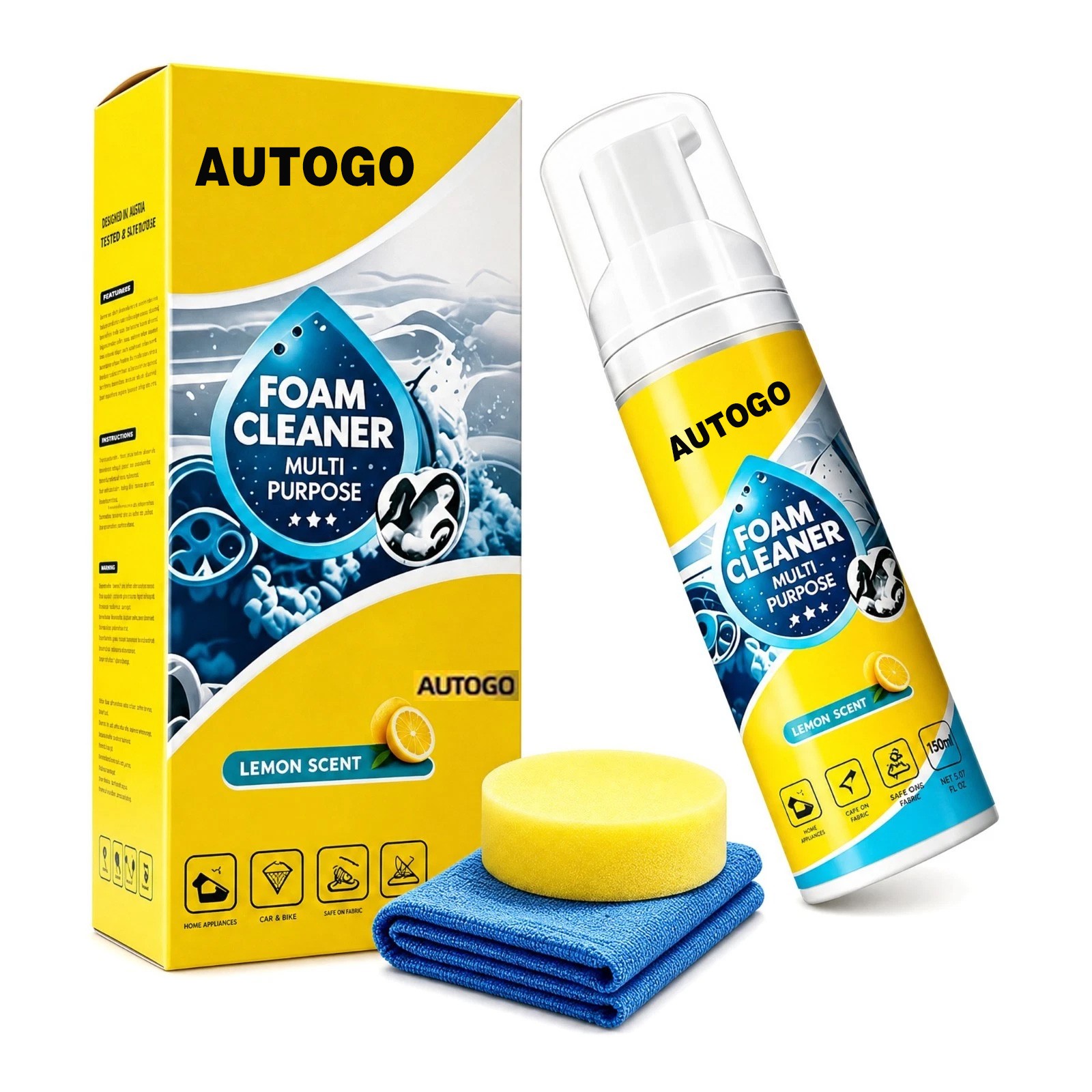 Foam Cleaner All Purpose, 4-in-1 Multi-Enzyme Cleaner 1/2/3 Set US