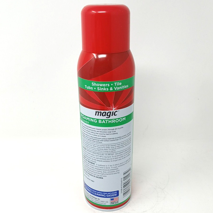 Magic Foaming Bathroom Cleaner 19oz Aerosol Blue To White Spray Shower Tile Tub