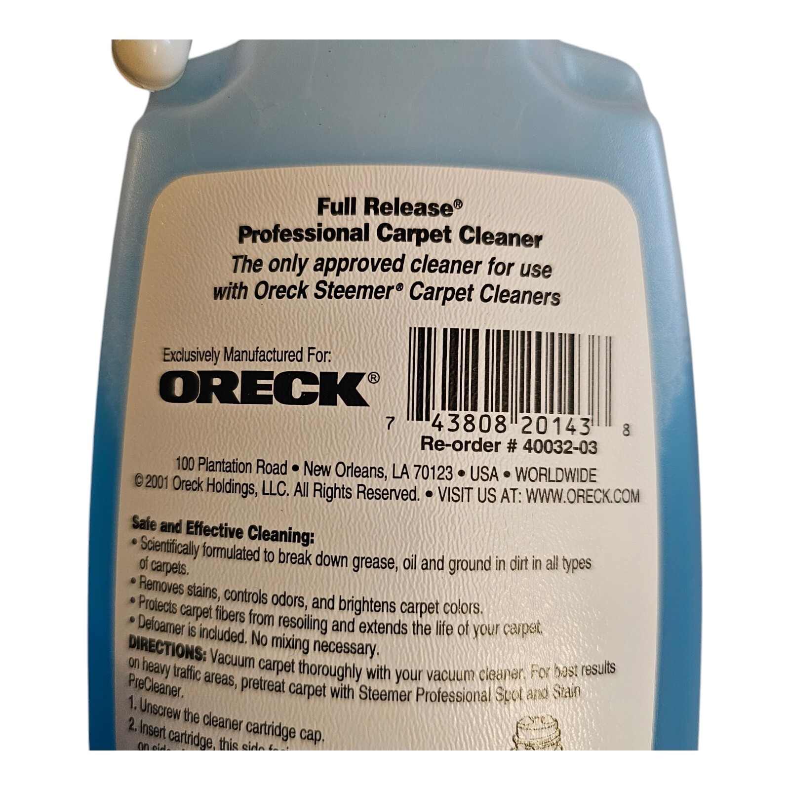 Oreck Professional Full Release Carpet & Hard Floor Cleaner 15Oz NEW