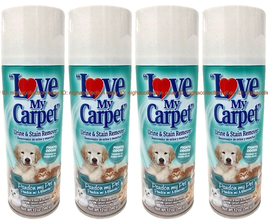 4x Love My Carpet Urine & Stain Remover Odor Eliminates PardonMyPet 12 oz Each