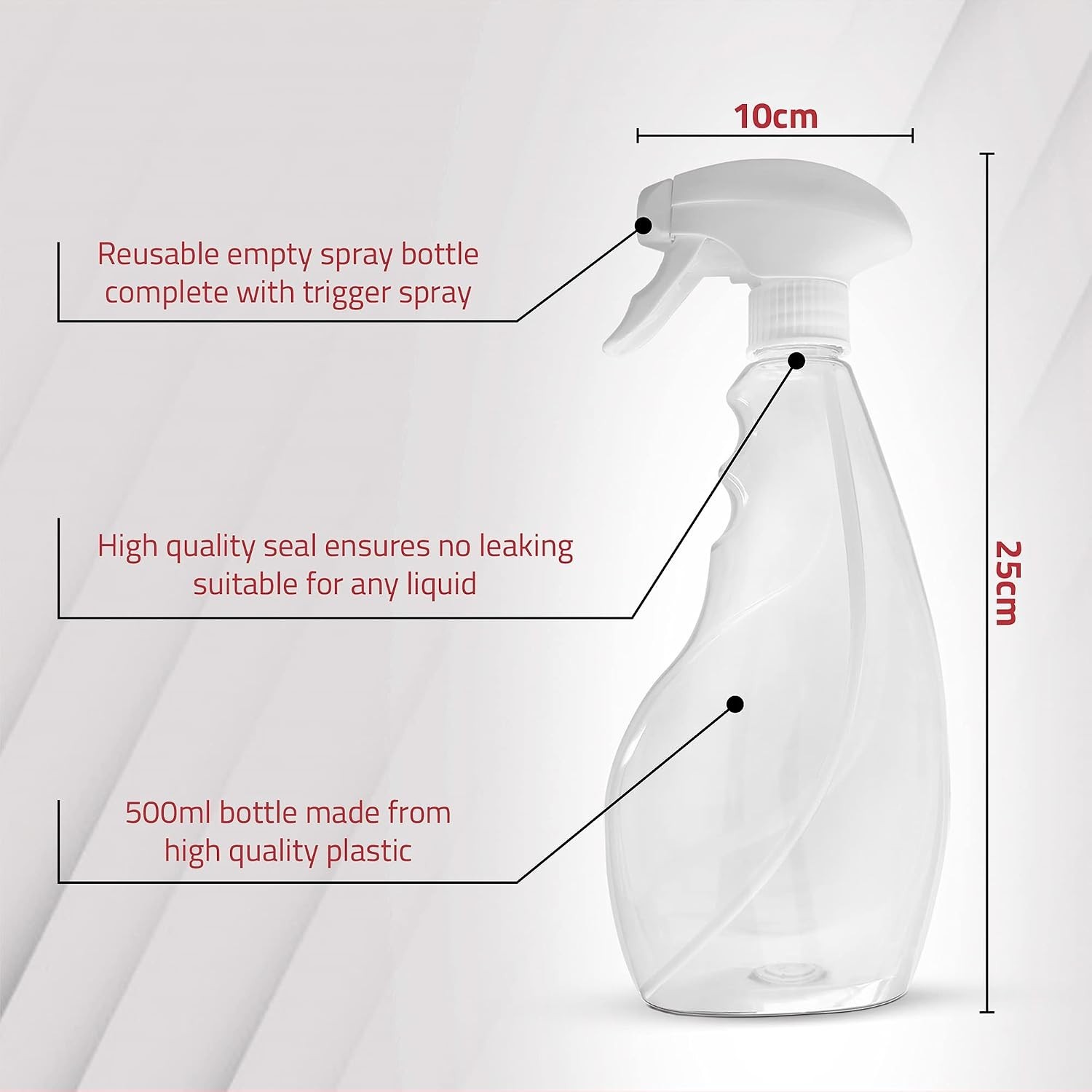 High-Quality 2 Pack 17oz Refillable Spray Bottles – Perfect for Hair & Home