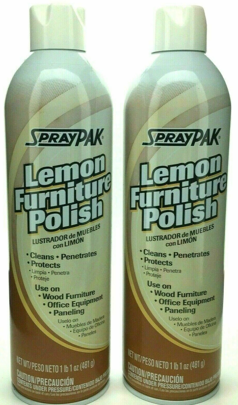 2-Pack – Spraypak Lemon Furniture Polish 17oz can Cleaning Product. A