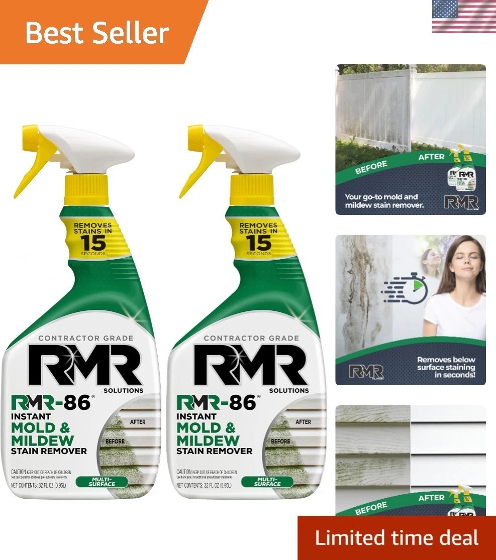 Fast-Acting RMR-86 Mold & Mildew Remover – 32 Fl Oz, Pack of 2 for Clean Spaces